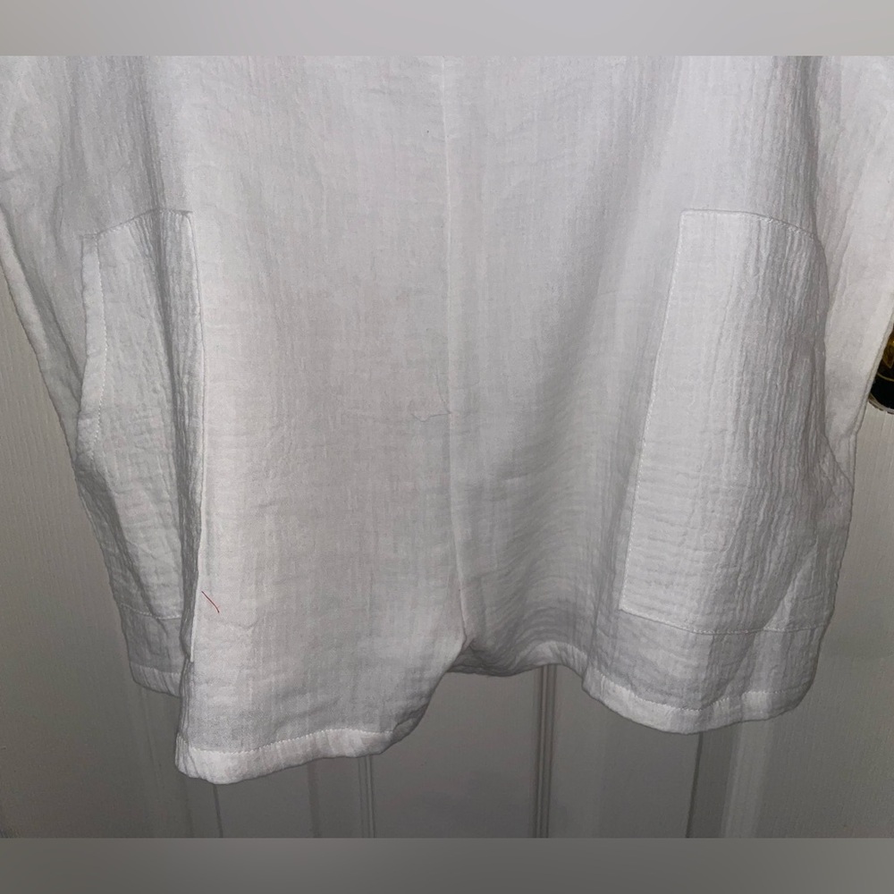 NWT- Nicole Miller Cotton Gauze Cover-Up Romper - Picture 7 of 9